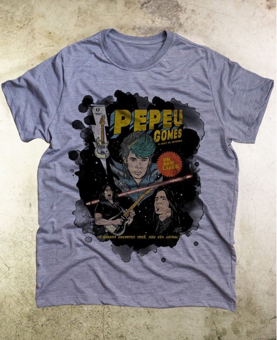 Camiseta Pepeu Gomes 02 Oficial - Banda Novos Baianos - Paranoid Music Store (Cinza)