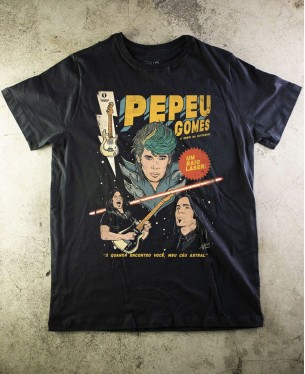 Camiseta Pepeu Gomes 02 Oficial - Banda Novos Baianos - Paranoid Music Store (Preta)