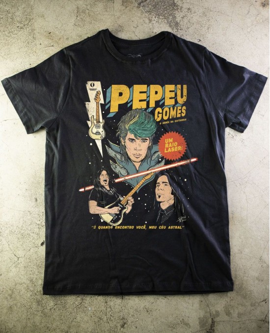 Camiseta Pepeu Gomes 02 Oficial - Banda Novos Baianos - Paranoid Music Store (Preta)