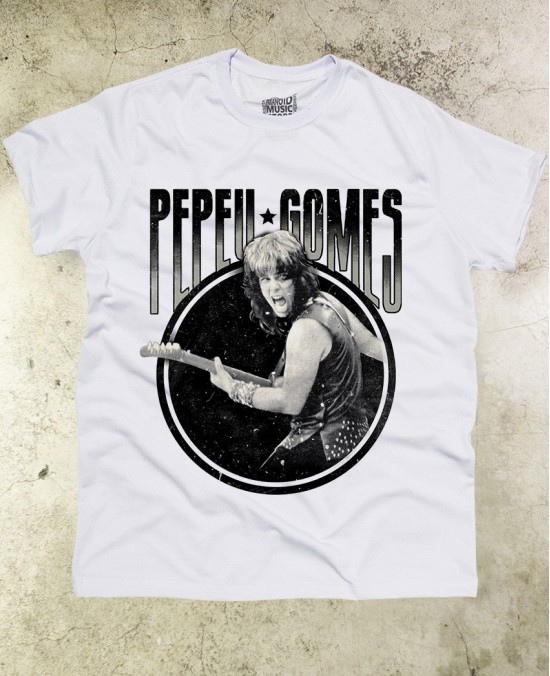 Camiseta Pepeu Gomes 03 Oficial - Banda Novos Baianos - Paranoid Music Store (Branca)