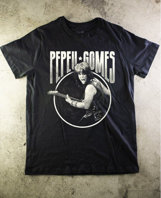 Camiseta Pepeu Gomes 03 Oficial - Banda Novos Baianos - Paranoid Music Store (Preta)
