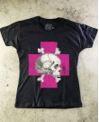 Camiseta Collection Skull 11 - Caveira Cruz Rosa - Paranoid Music Store