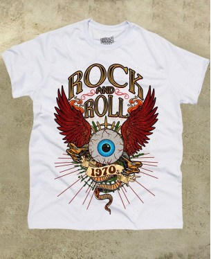 Camiseta Rock and Roll Eye Branca - Paranoid Music Store